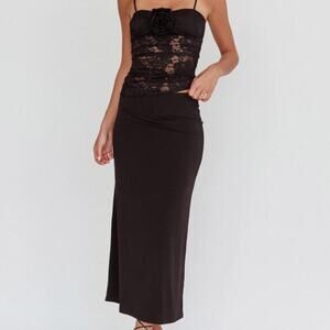 Saints & Secrets Leslie Black Lace Corset Maxi Dress — NWT Medium